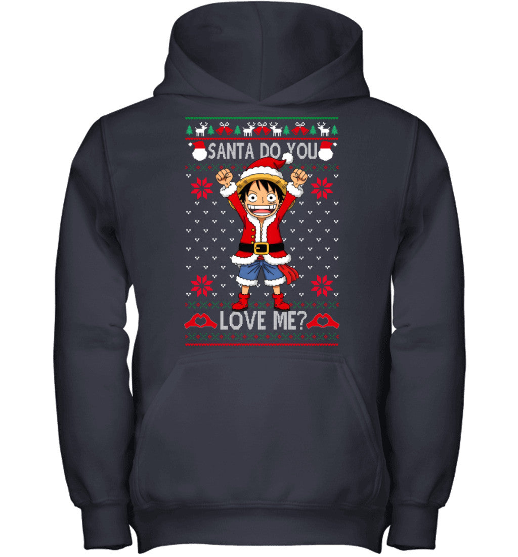 Monkey D. Luffy One Piece Santa Do You Love Me Ugly Christmas T-Shirt
