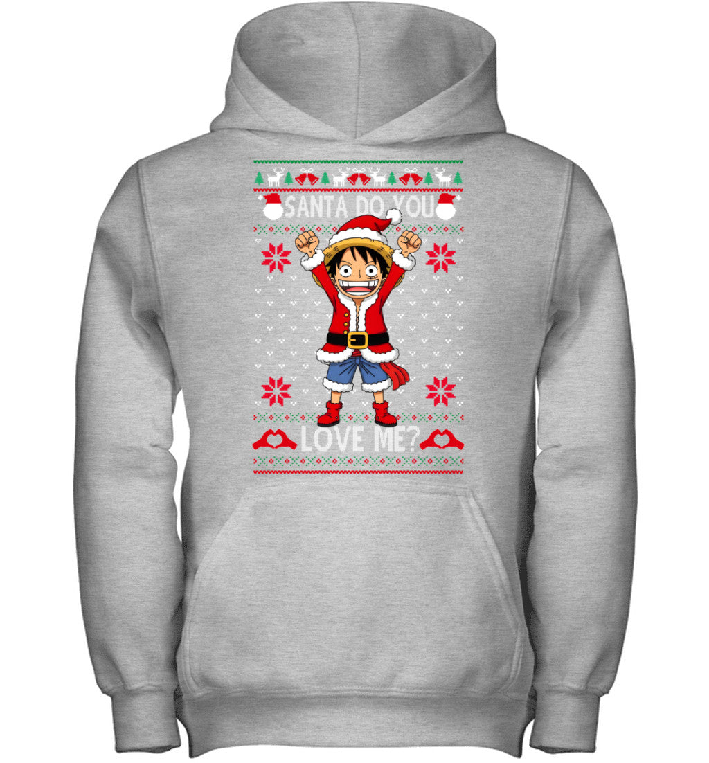 Monkey D. Luffy One Piece Santa Do You Love Me Ugly Christmas T-Shirt