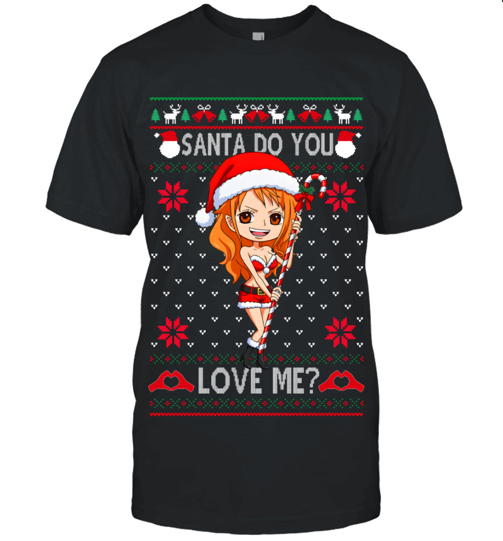 "Cat Burglar" Nami One Piece Santa Do You Love Me Ugly Christmas T-Shirt