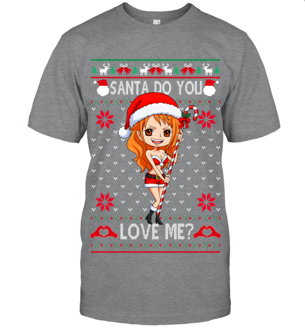"Cat Burglar" Nami One Piece Santa Do You Love Me Ugly Christmas T-Shirt