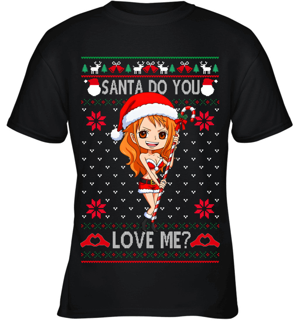 "Cat Burglar" Nami One Piece Santa Do You Love Me Ugly Christmas T-Shirt