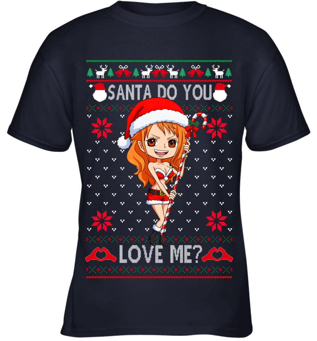 "Cat Burglar" Nami One Piece Santa Do You Love Me Ugly Christmas T-Shirt