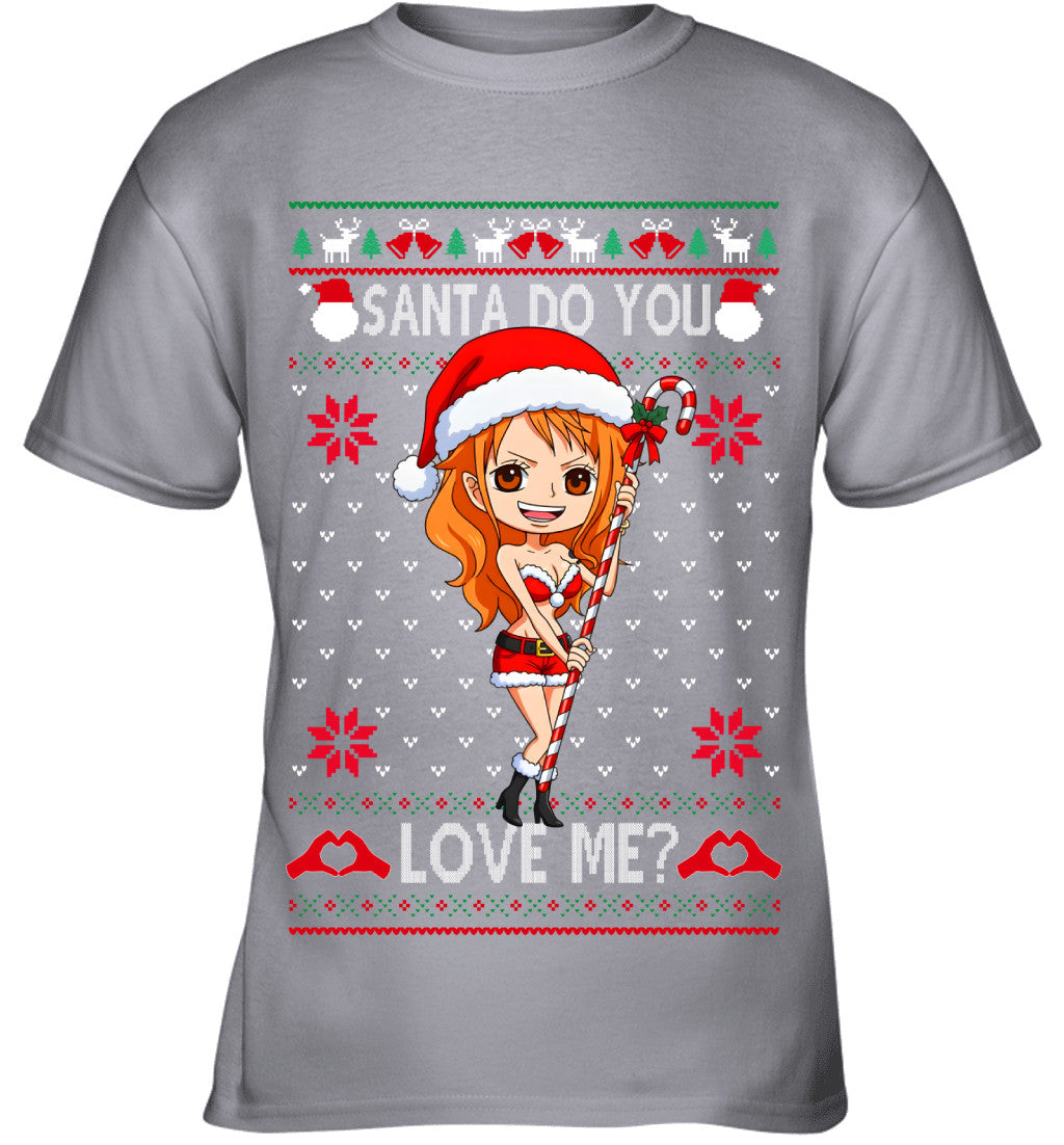 "Cat Burglar" Nami One Piece Santa Do You Love Me Ugly Christmas T-Shirt