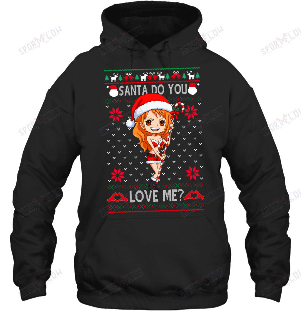 "Cat Burglar" Nami One Piece Santa Do You Love Me Ugly Christmas T-Shirt
