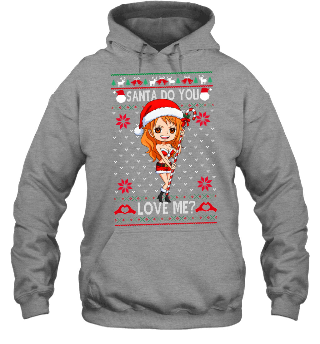 "Cat Burglar" Nami One Piece Santa Do You Love Me Ugly Christmas T-Shirt