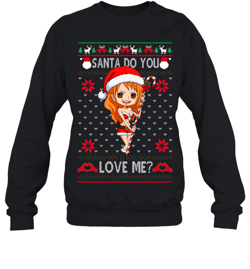 "Cat Burglar" Nami One Piece Santa Do You Love Me Ugly Christmas T-Shirt