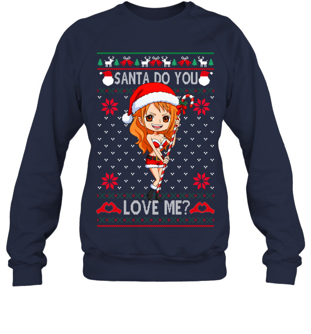 "Cat Burglar" Nami One Piece Santa Do You Love Me Ugly Christmas T-Shirt