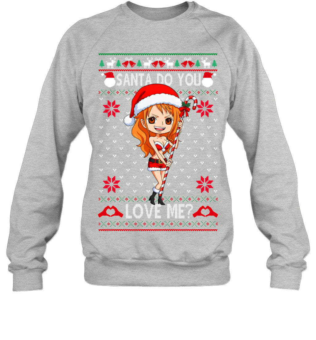 "Cat Burglar" Nami One Piece Santa Do You Love Me Ugly Christmas T-Shirt
