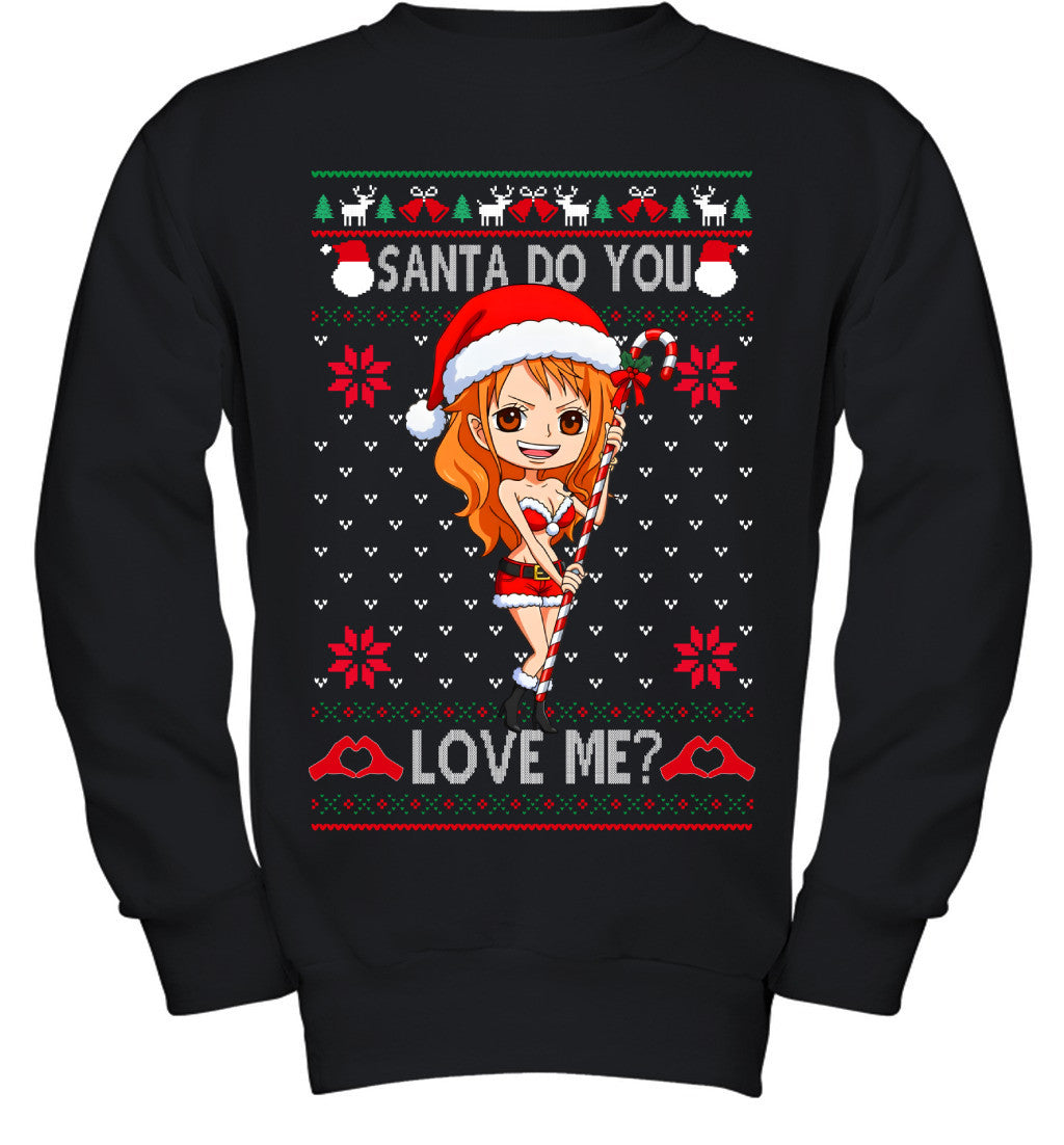 "Cat Burglar" Nami One Piece Santa Do You Love Me Ugly Christmas T-Shirt