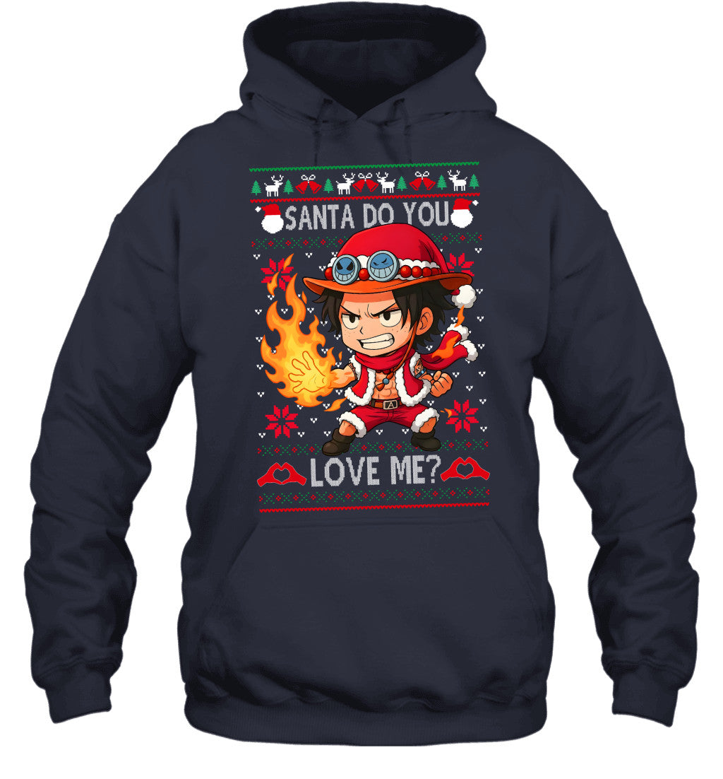 Portgas D. Ace One Piece Santa Do You Love Me Ugly Christmas T-Shirt