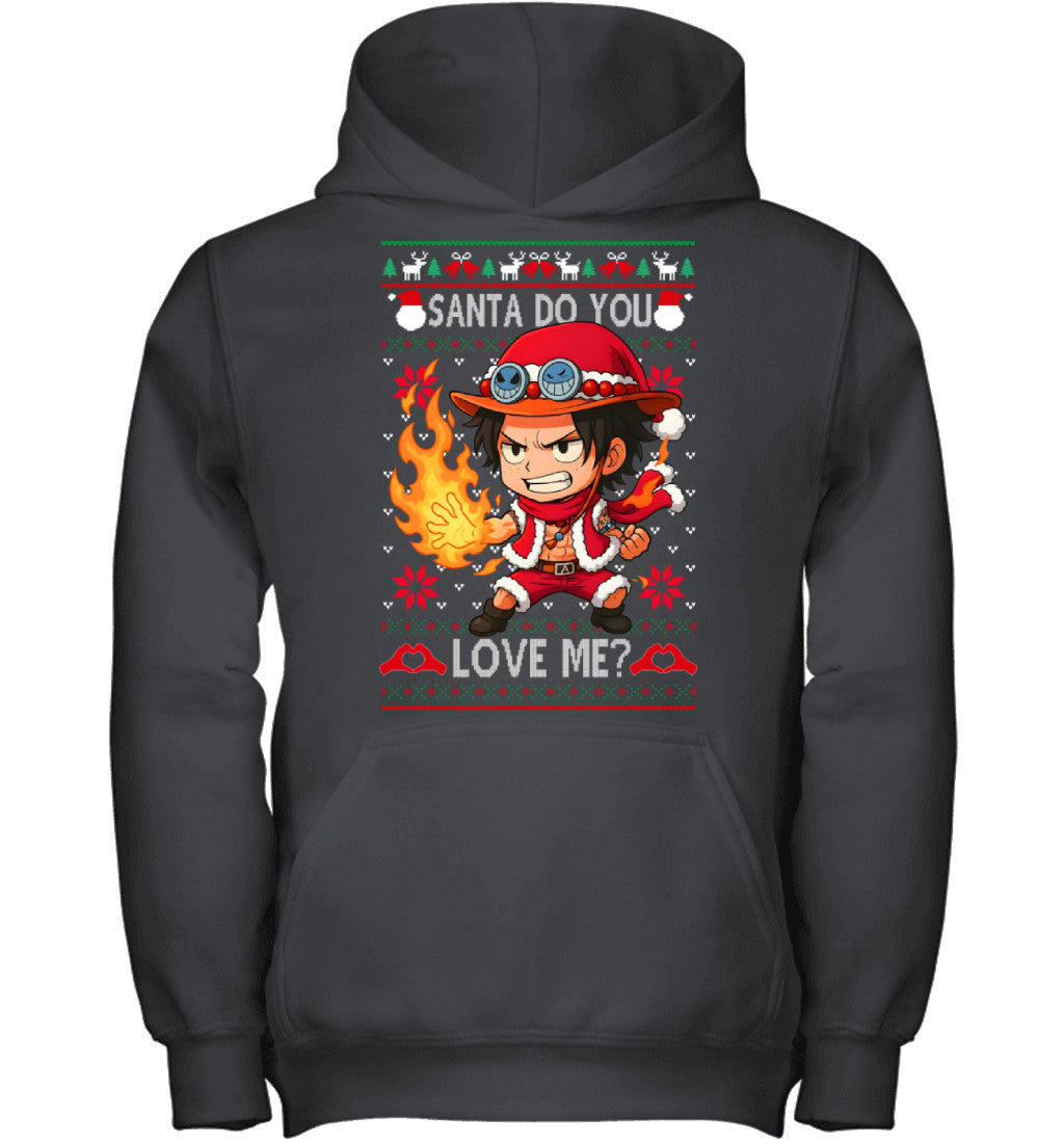 Portgas D. Ace One Piece Santa Do You Love Me Ugly Christmas T-Shirt