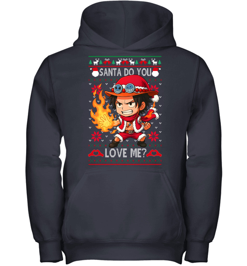 Portgas D. Ace One Piece Santa Do You Love Me Ugly Christmas T-Shirt