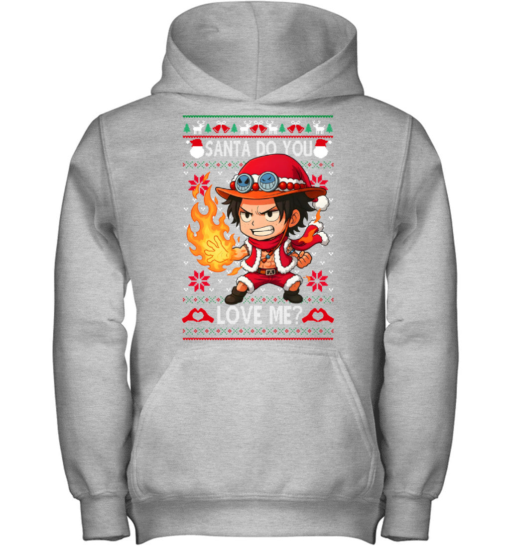 Portgas D. Ace One Piece Santa Do You Love Me Ugly Christmas T-Shirt