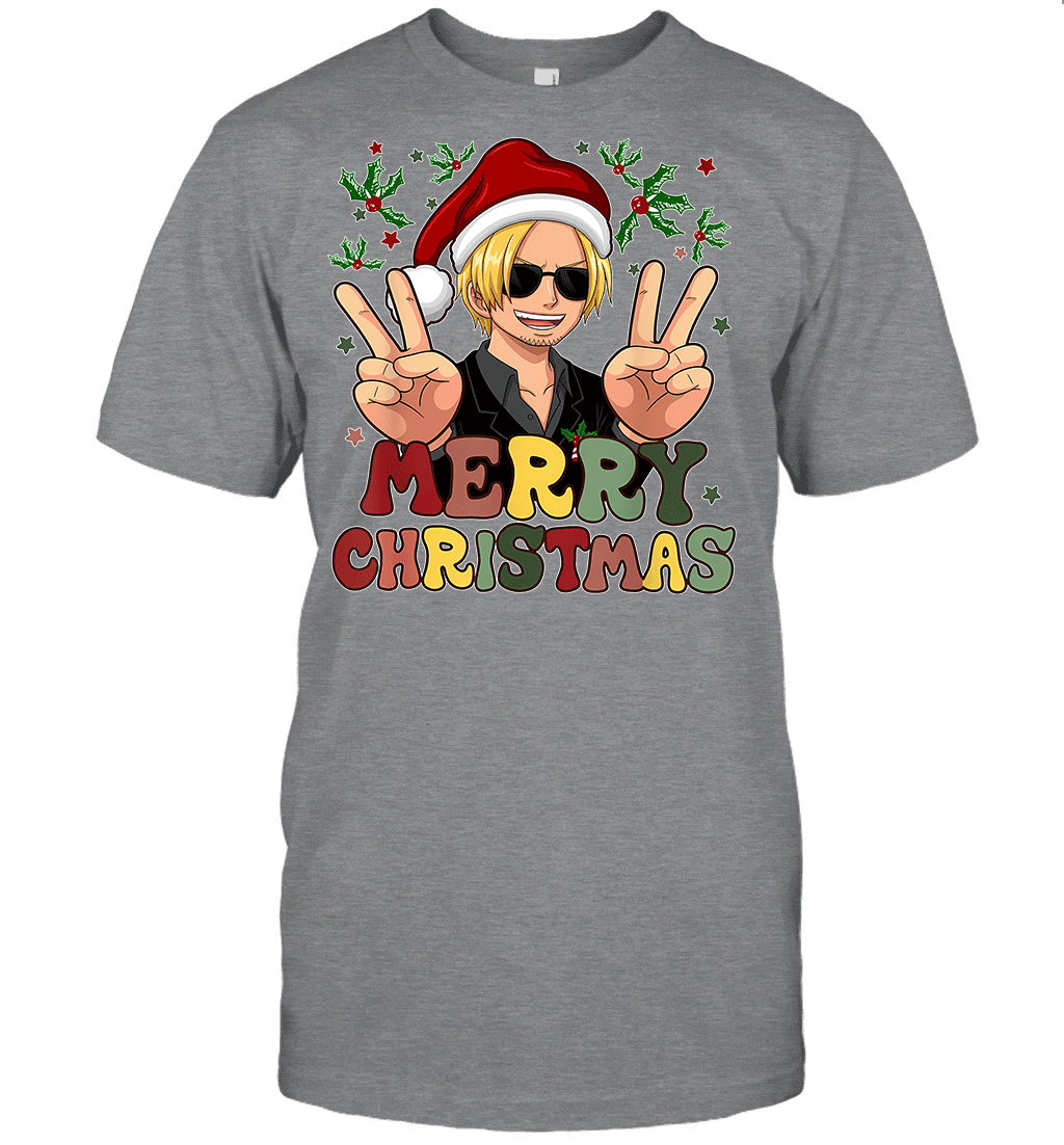 One Piece Sanji Christmas Funny Santa Style Graphic T-shirt