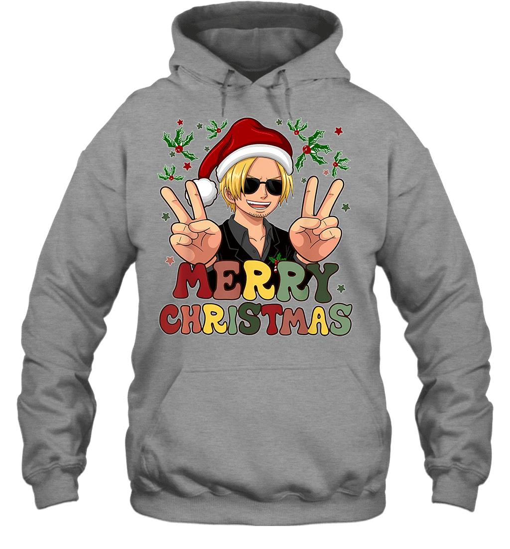 One Piece Sanji Christmas Funny Santa Style Graphic T-shirt