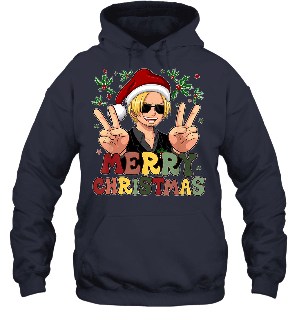 One Piece Sanji Christmas Funny Santa Style Graphic T-shirt