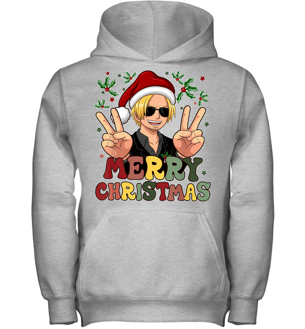 One Piece Sanji Christmas Funny Santa Style Graphic T-shirt
