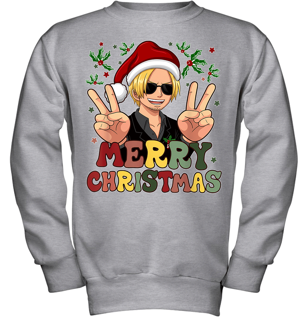 One Piece Sanji Christmas Funny Santa Style Graphic T-shirt