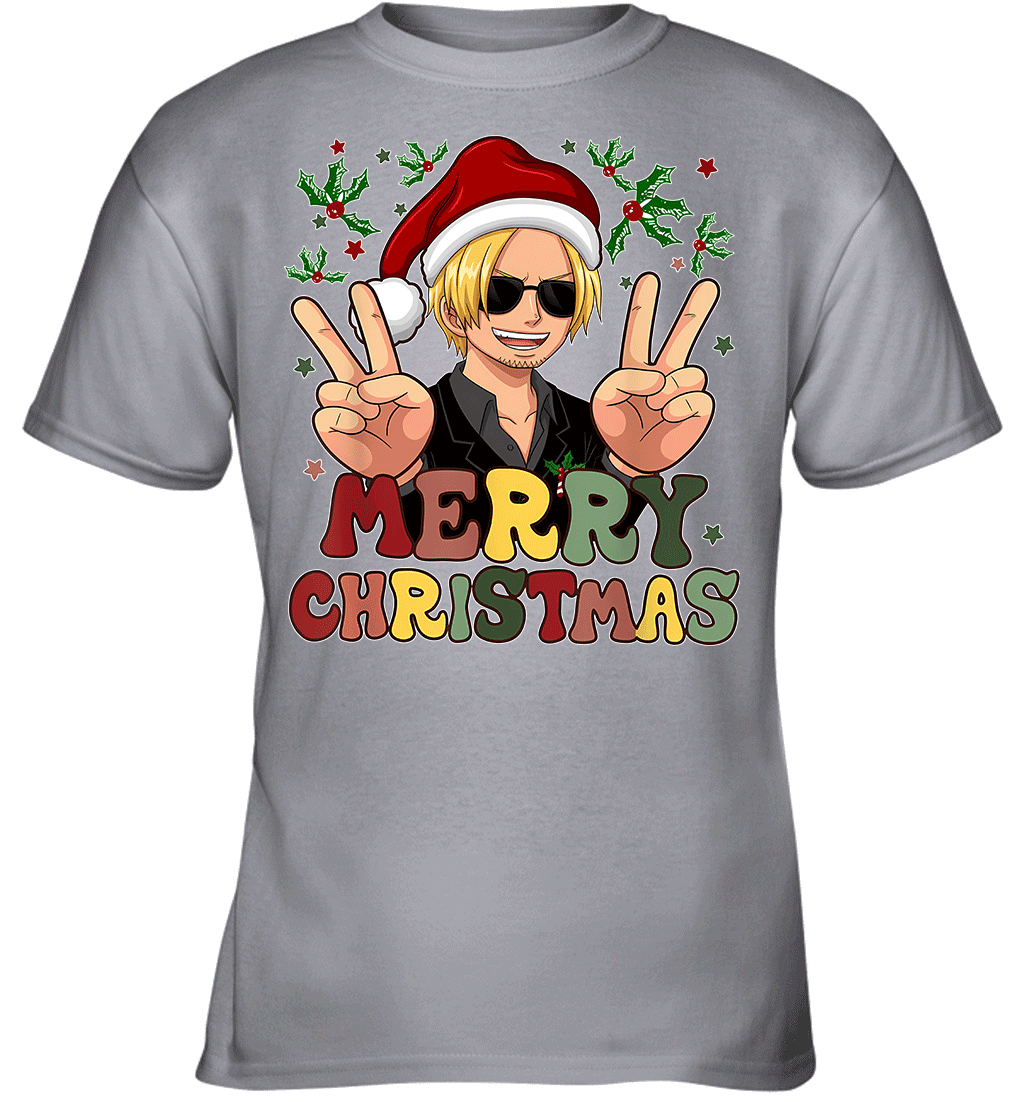 One Piece Sanji Christmas Funny Santa Style Graphic T-shirt