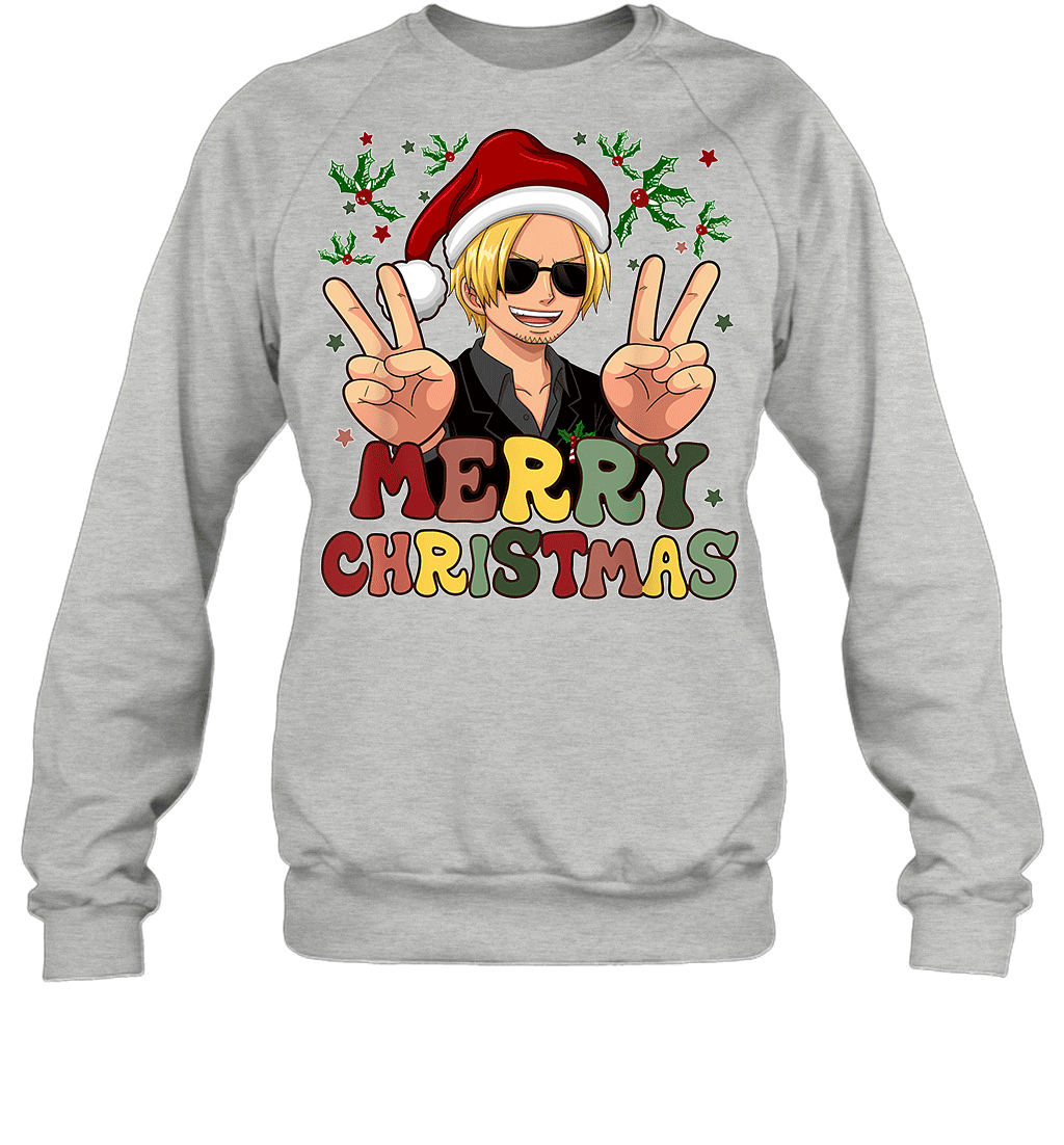 One Piece Sanji Christmas Funny Santa Style Graphic T-shirt