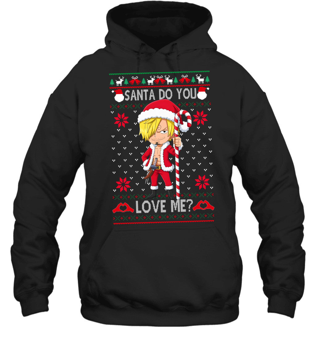 Vinsmoke Sanji One Piece Santa Do You Love Me Ugly Christmas T-Shirt