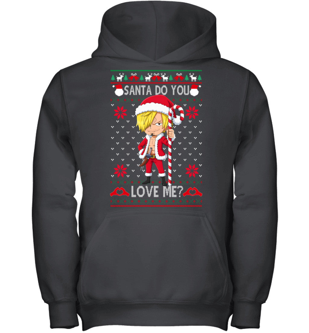 Vinsmoke Sanji One Piece Santa Do You Love Me Ugly Christmas T-Shirt