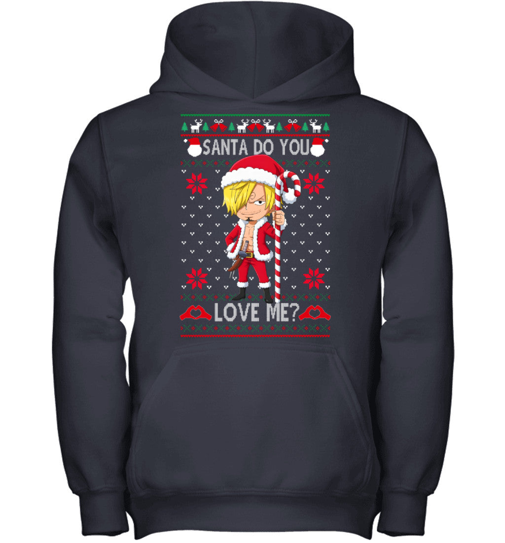 Vinsmoke Sanji One Piece Santa Do You Love Me Ugly Christmas T-Shirt