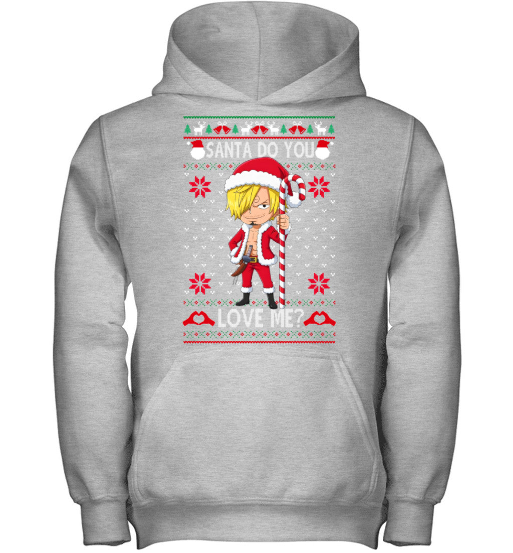 Vinsmoke Sanji One Piece Santa Do You Love Me Ugly Christmas T-Shirt