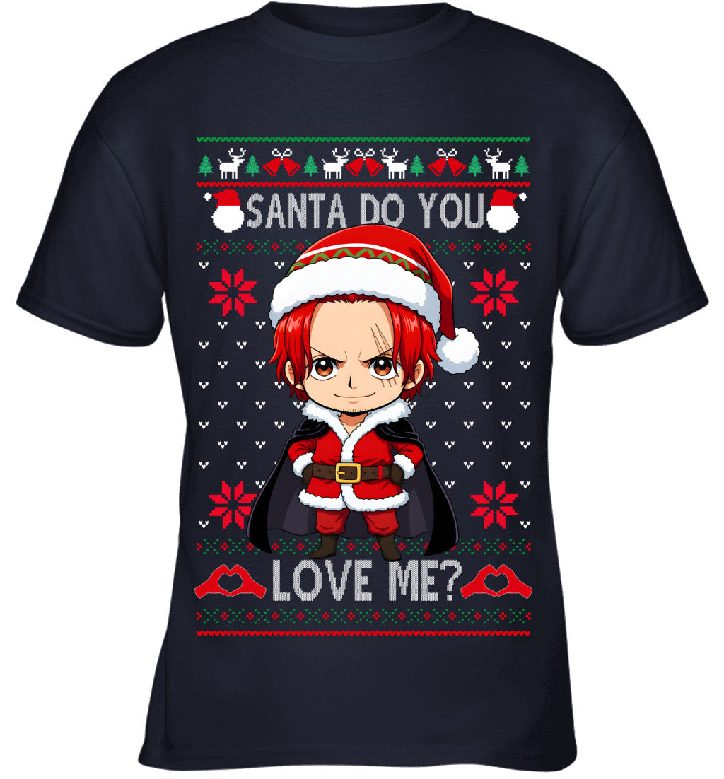 "Red Hair" Shanks One Piece Santa Do You Love Me Ugly Christmas T-Shirt