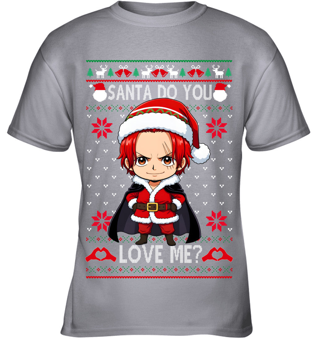 "Red Hair" Shanks One Piece Santa Do You Love Me Ugly Christmas T-Shirt