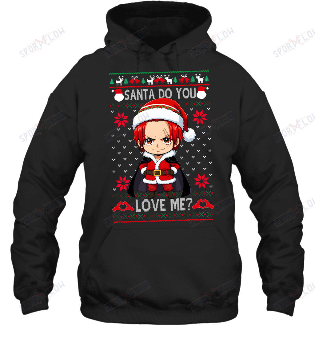 "Red Hair" Shanks One Piece Santa Do You Love Me Ugly Christmas T-Shirt