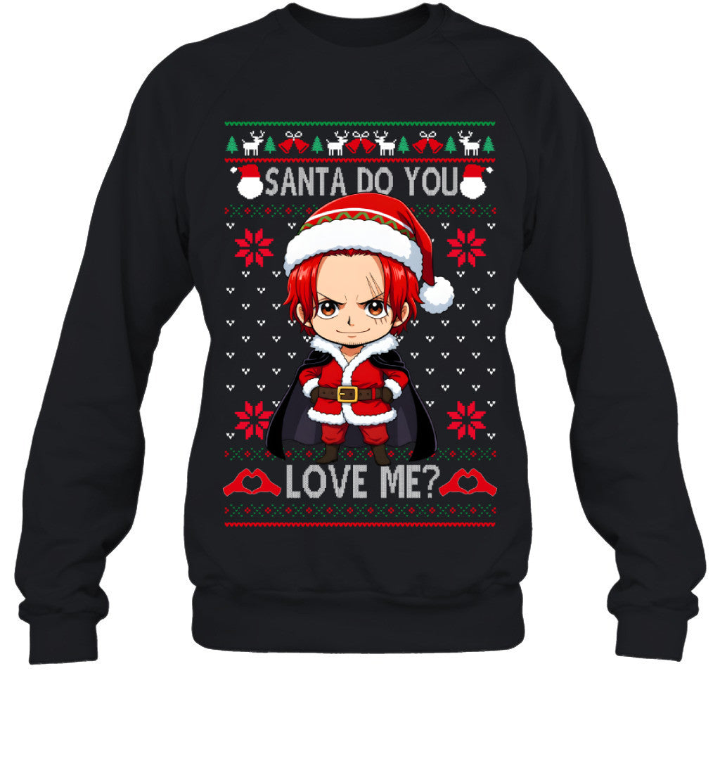 "Red Hair" Shanks One Piece Santa Do You Love Me Ugly Christmas T-Shirt