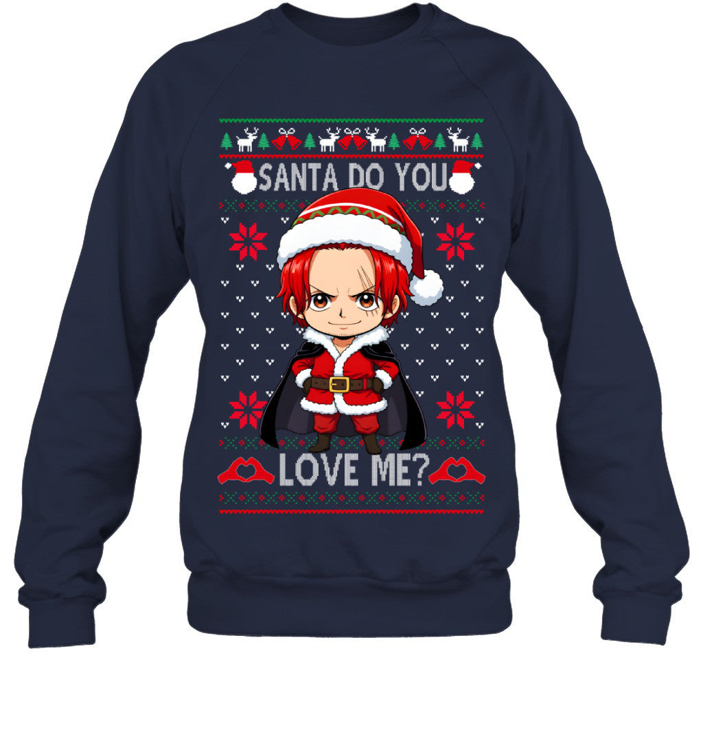 "Red Hair" Shanks One Piece Santa Do You Love Me Ugly Christmas T-Shirt