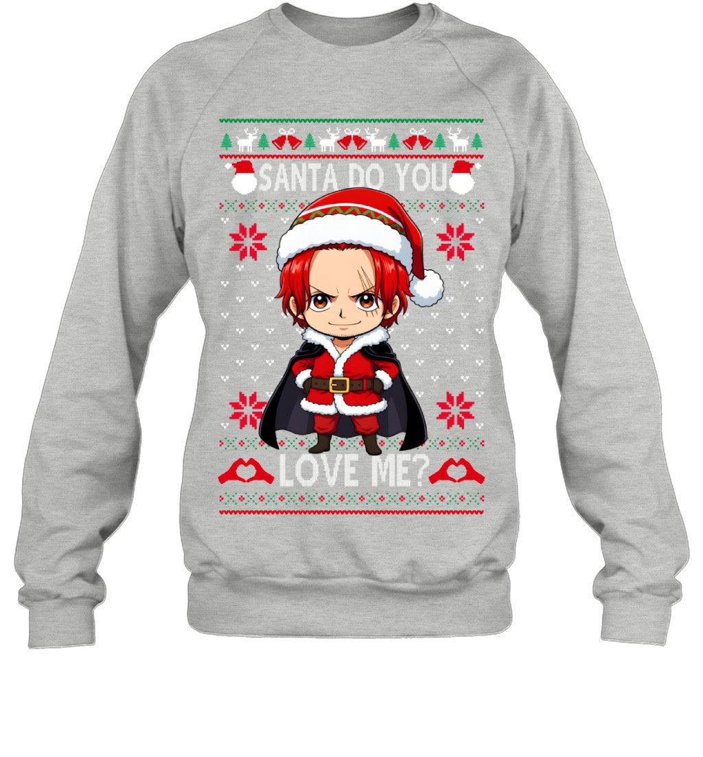 "Red Hair" Shanks One Piece Santa Do You Love Me Ugly Christmas T-Shirt