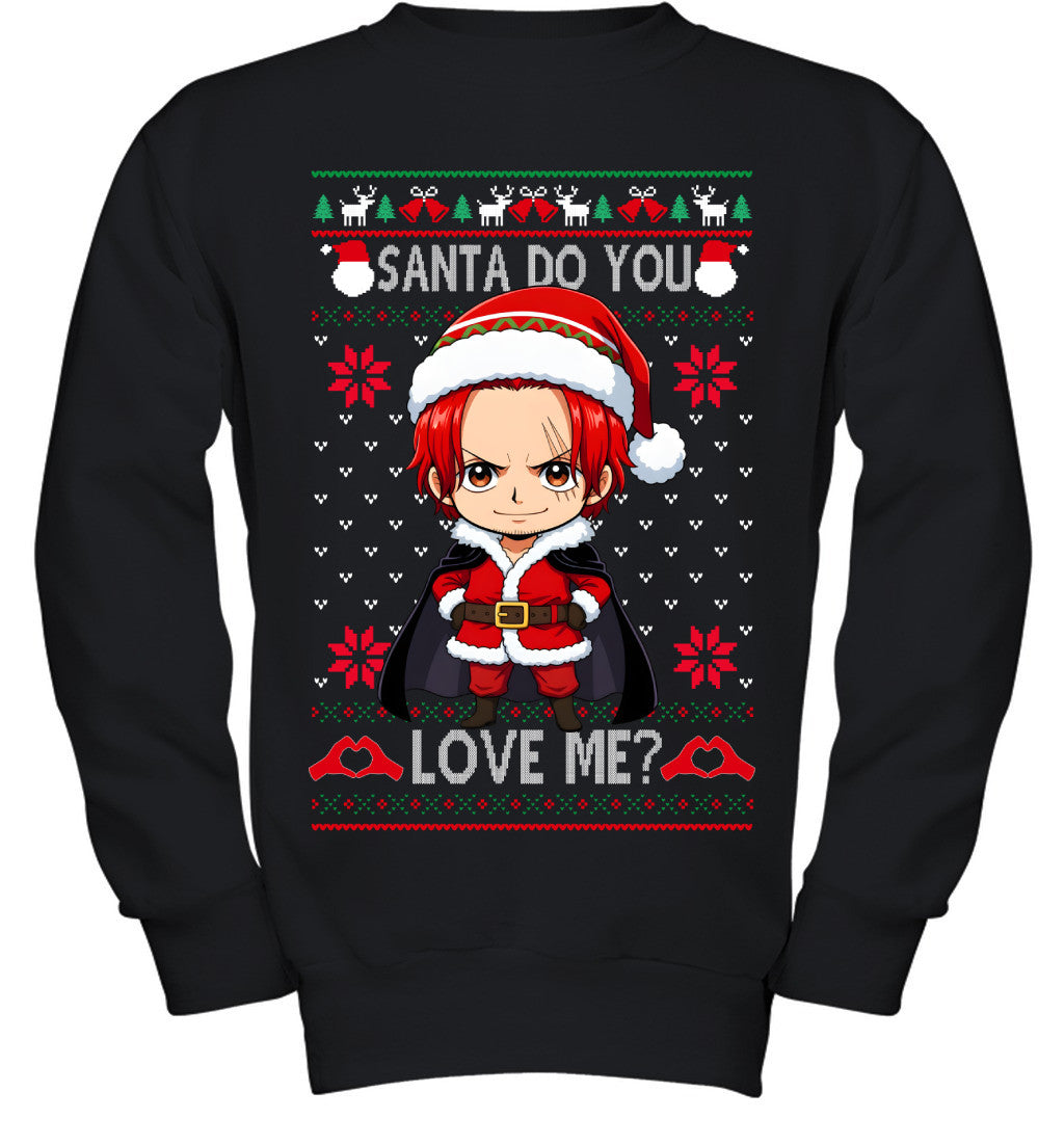 "Red Hair" Shanks One Piece Santa Do You Love Me Ugly Christmas T-Shirt