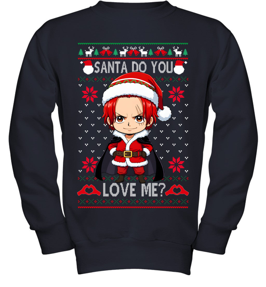 "Red Hair" Shanks One Piece Santa Do You Love Me Ugly Christmas T-Shirt