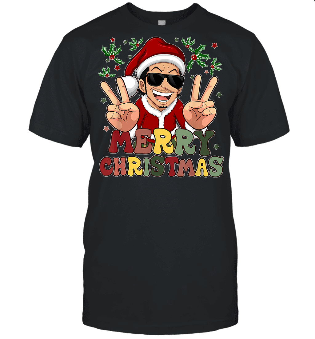 One Piece Usopp Christmas Funny Santa Style Graphic T-shirt