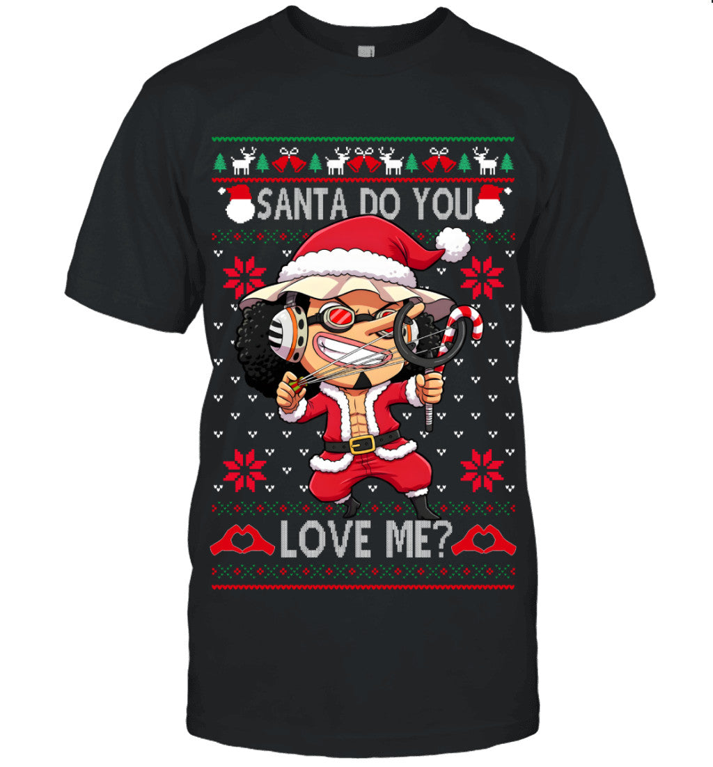 "Sogeking" Usopp One Piece Santa Do You Love Me Ugly Christmas T-Shirt