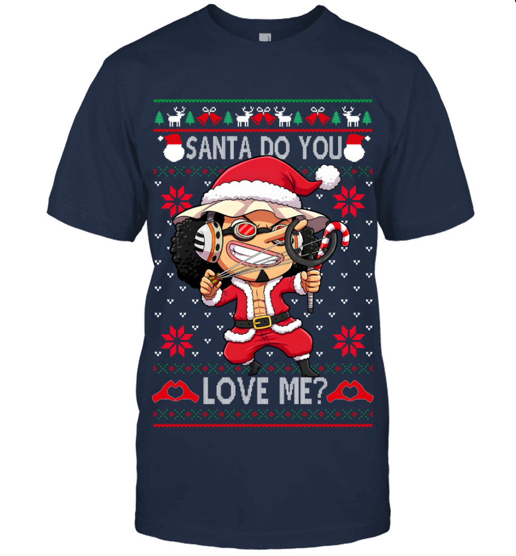 "Sogeking" Usopp One Piece Santa Do You Love Me Ugly Christmas T-Shirt