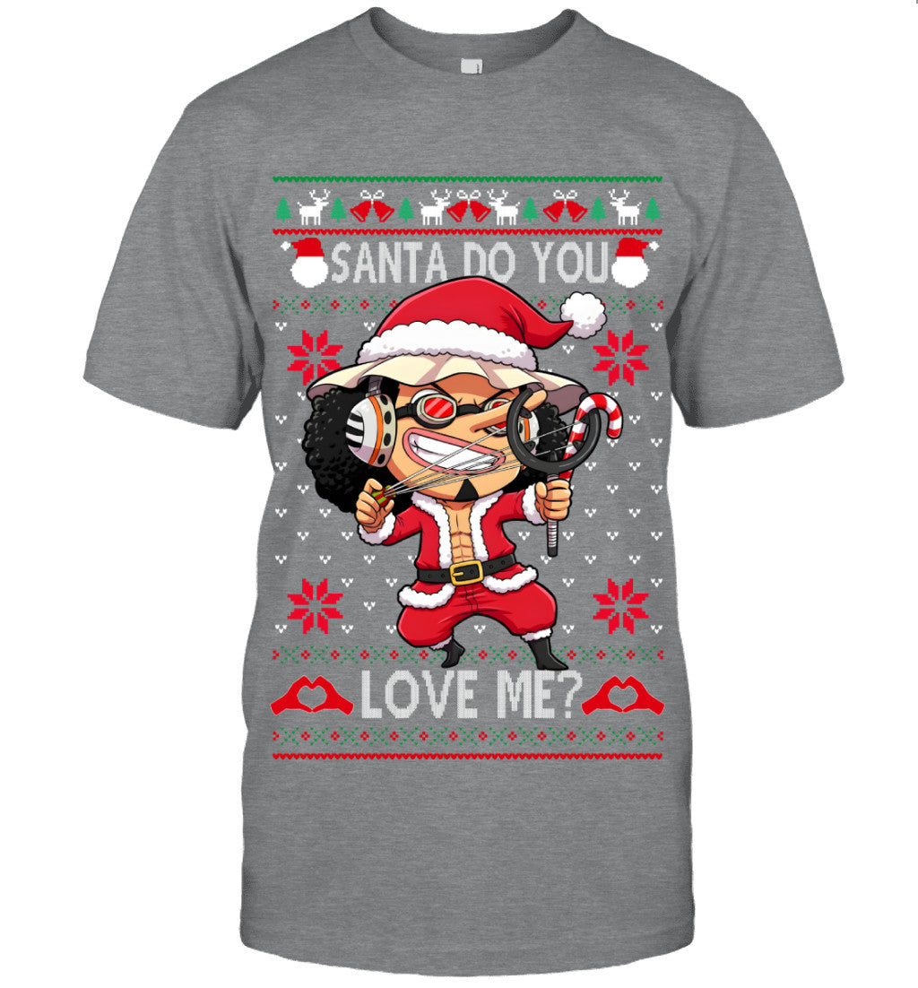 "Sogeking" Usopp One Piece Santa Do You Love Me Ugly Christmas T-Shirt