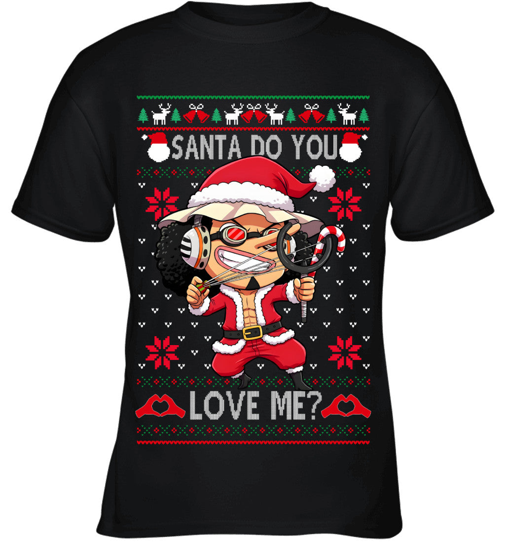 "Sogeking" Usopp One Piece Santa Do You Love Me Ugly Christmas T-Shirt