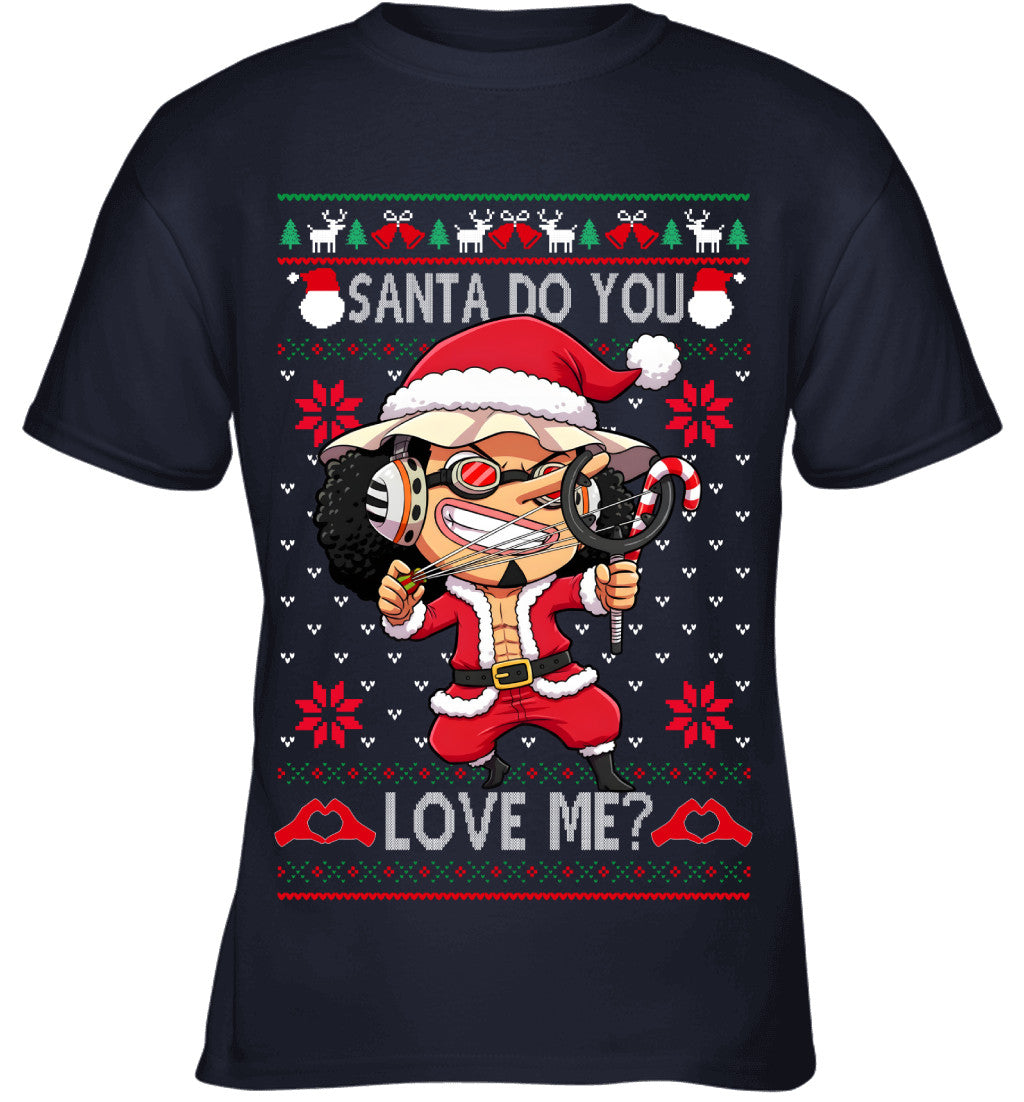 "Sogeking" Usopp One Piece Santa Do You Love Me Ugly Christmas T-Shirt