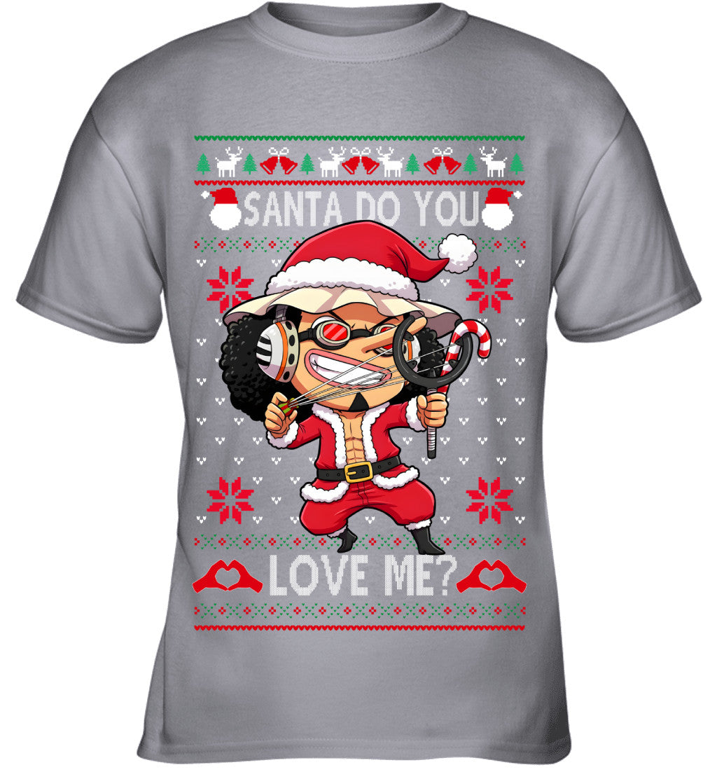 "Sogeking" Usopp One Piece Santa Do You Love Me Ugly Christmas T-Shirt