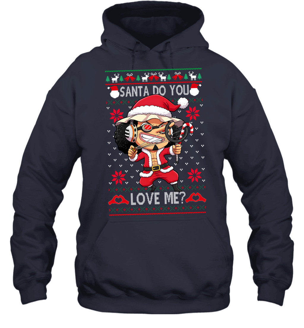 "Sogeking" Usopp One Piece Santa Do You Love Me Ugly Christmas T-Shirt