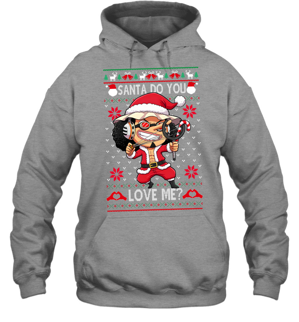 "Sogeking" Usopp One Piece Santa Do You Love Me Ugly Christmas T-Shirt