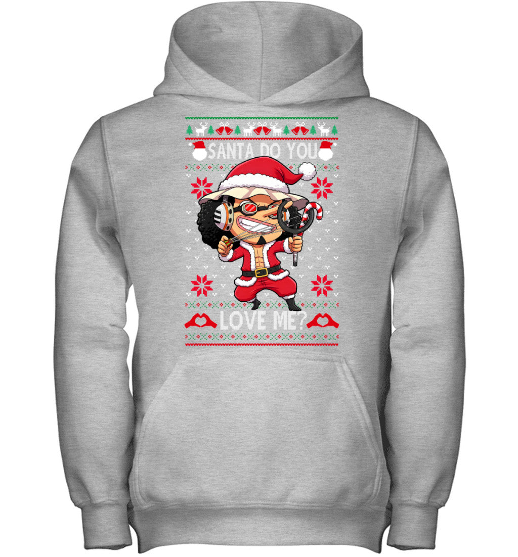 "Sogeking" Usopp One Piece Santa Do You Love Me Ugly Christmas T-Shirt