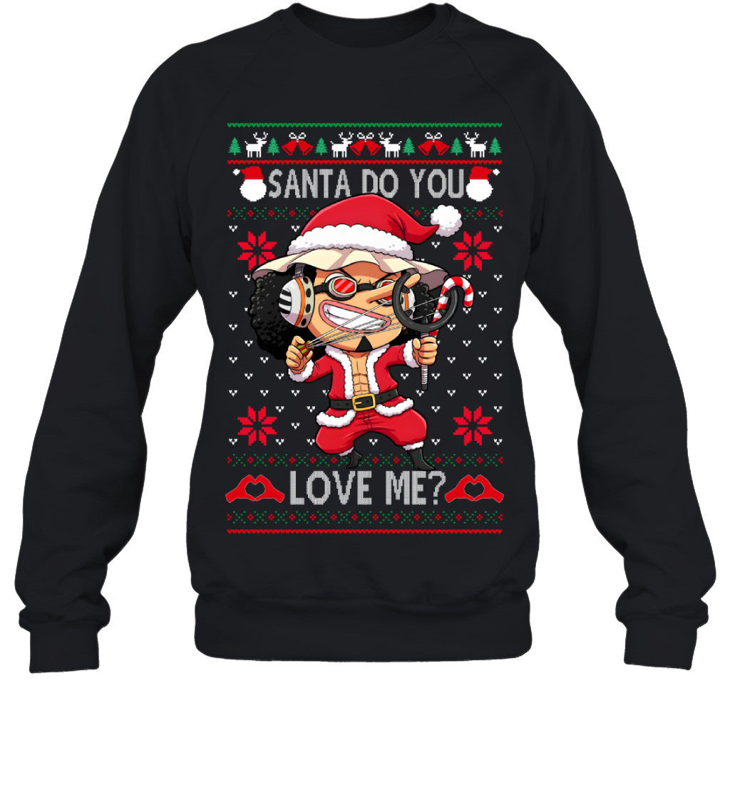 "Sogeking" Usopp One Piece Santa Do You Love Me Ugly Christmas T-Shirt