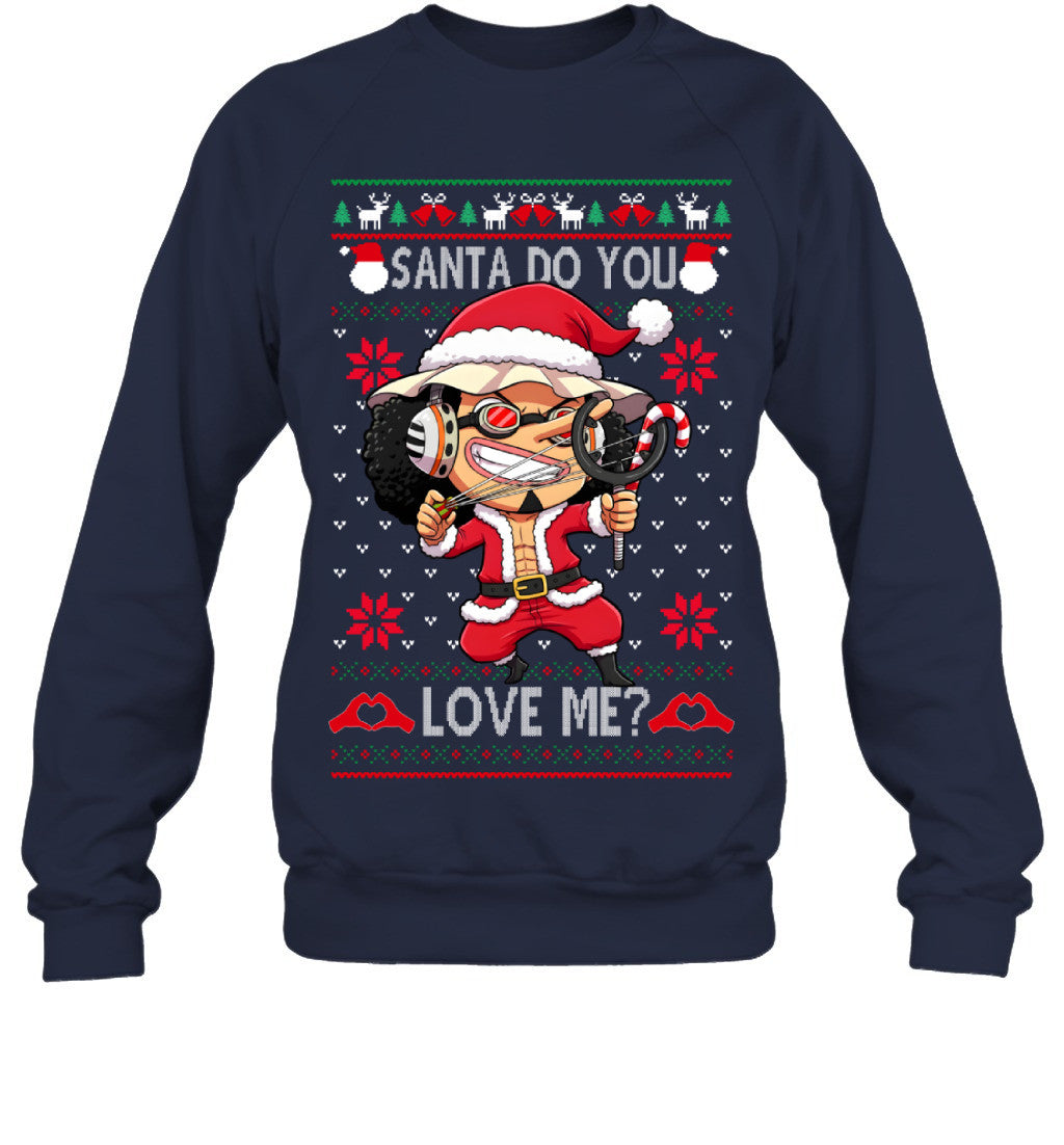 "Sogeking" Usopp One Piece Santa Do You Love Me Ugly Christmas T-Shirt