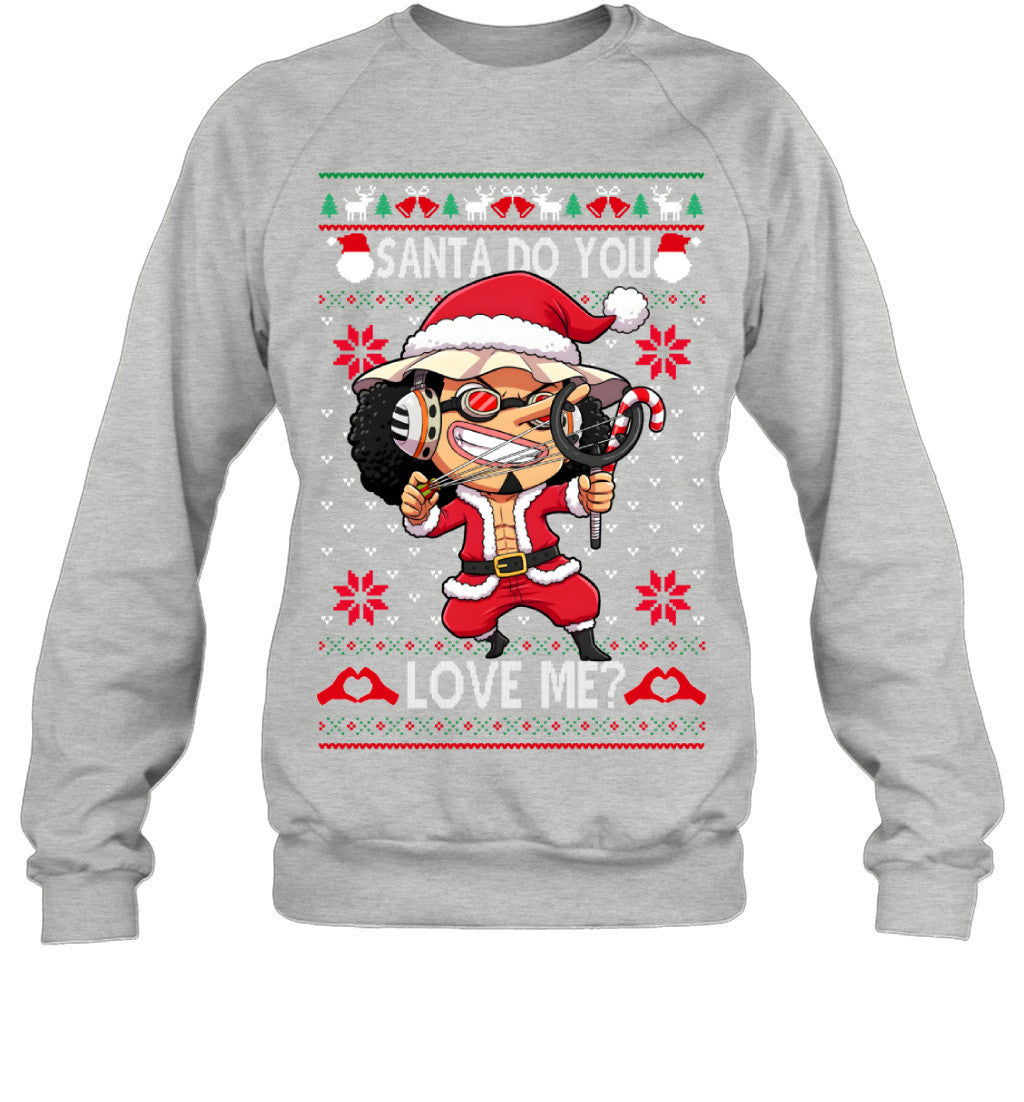 "Sogeking" Usopp One Piece Santa Do You Love Me Ugly Christmas T-Shirt