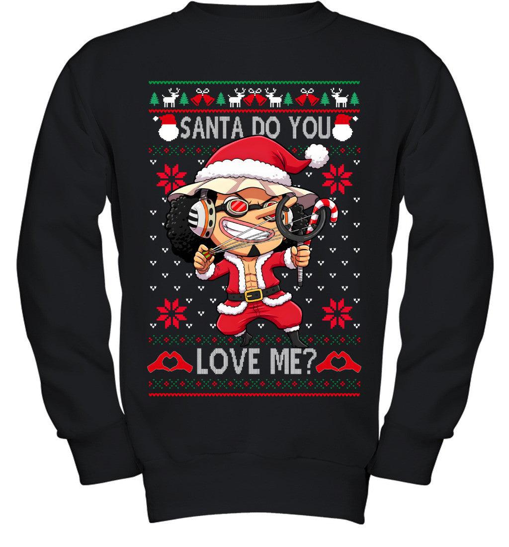 "Sogeking" Usopp One Piece Santa Do You Love Me Ugly Christmas T-Shirt